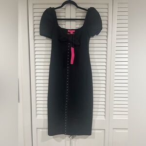 NWT Betsy Johnson Black Midi Dress
